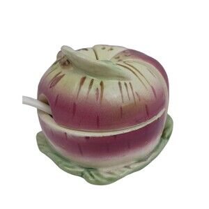 Shafford Ware Ceramic Pottery Apple Salt Pepper & Condiment set 1950's vtg